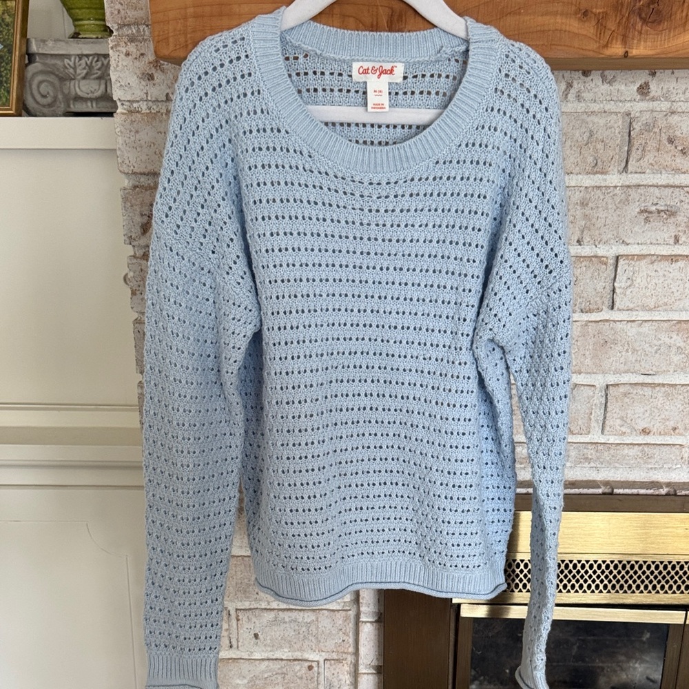 Cat & Jack Women's Sky Blue Knit Sweater